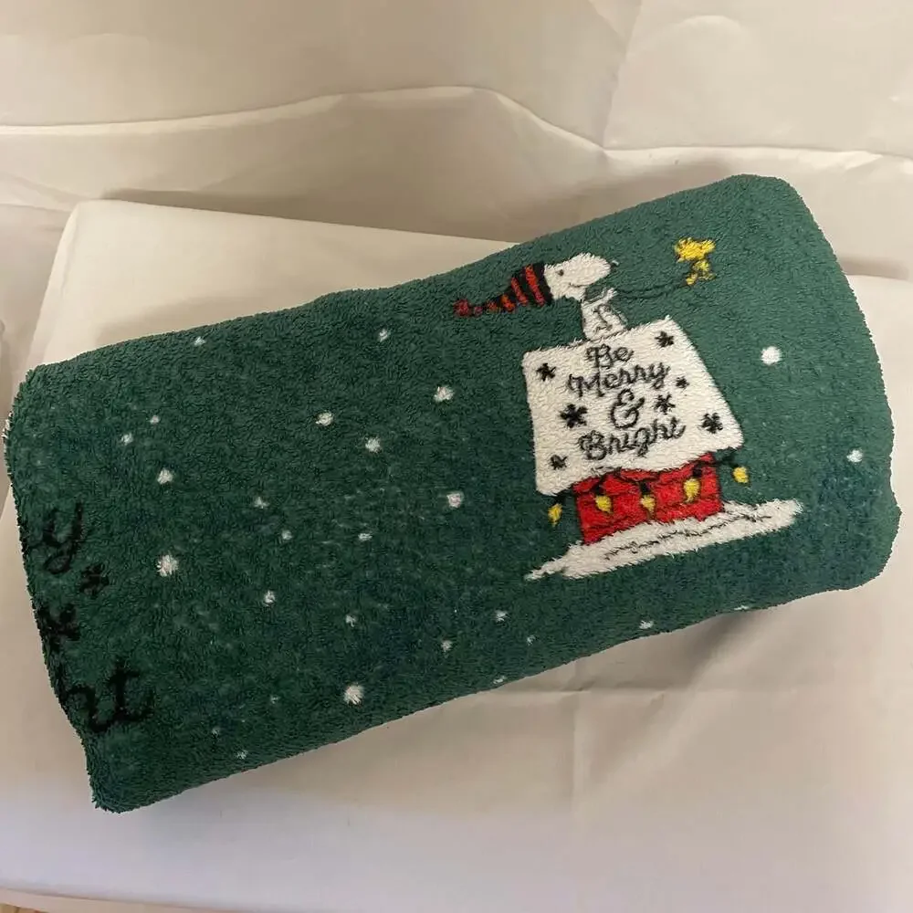 Be Merry & Bright SNOOPY Antlers 45x70 Throw Blanket‎ Peanuts Christmas Holiday